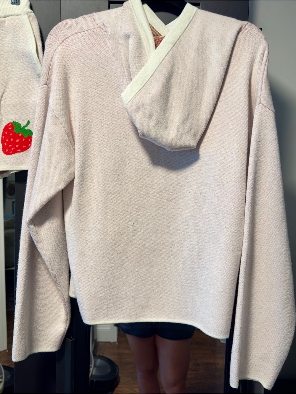 Kate Spade-Embroidered Strawberry Hooded Sweatshirt & Shorts - Picture 2 of 9